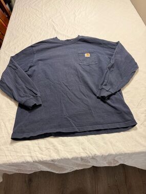 Carhartt Navy Blue Long Sleeve Pocket Shirt